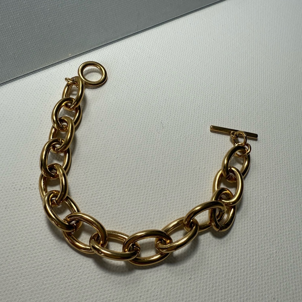 Chunky Bold Toggle Bracelets 18K Gold Stainless Steel - Picture 9 of 9